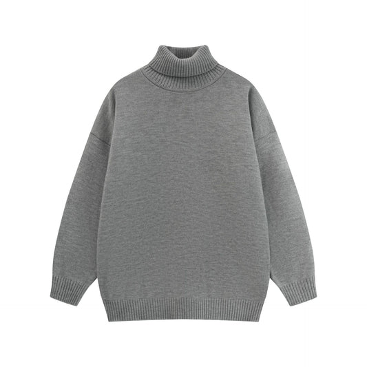 Solid Color Reversible High Neck Knit Sweater Pullover Base Layer