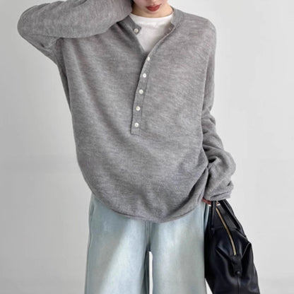 Warm Pumpkin Color Wool Knit Cardigan, Style Lazy Sweater Coat for Women