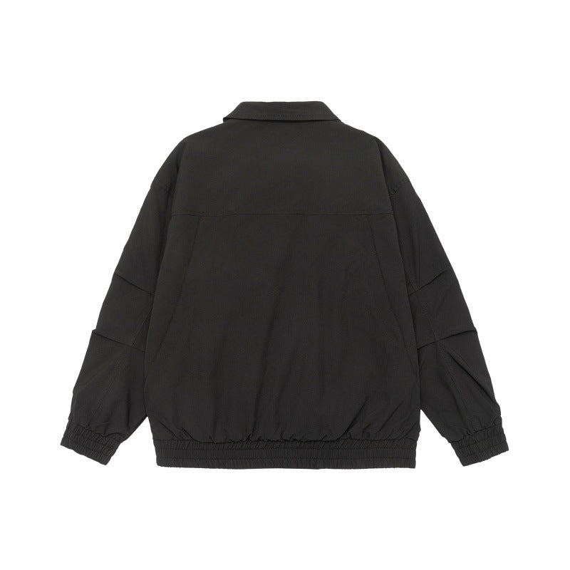 Solid Color Deconstructed Patchwork Basic Loose Versatile Workwear Jacket
