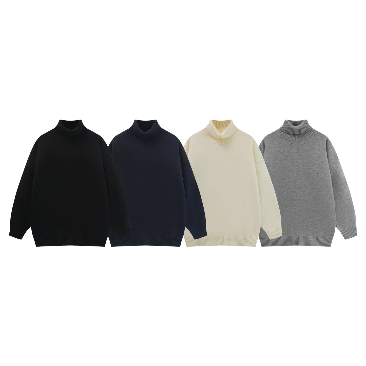 Solid Color Reversible High Neck Knit Sweater Pullover Base Layer