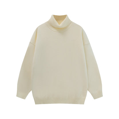 Solid Color Reversible High Neck Knit Sweater Pullover Base Layer