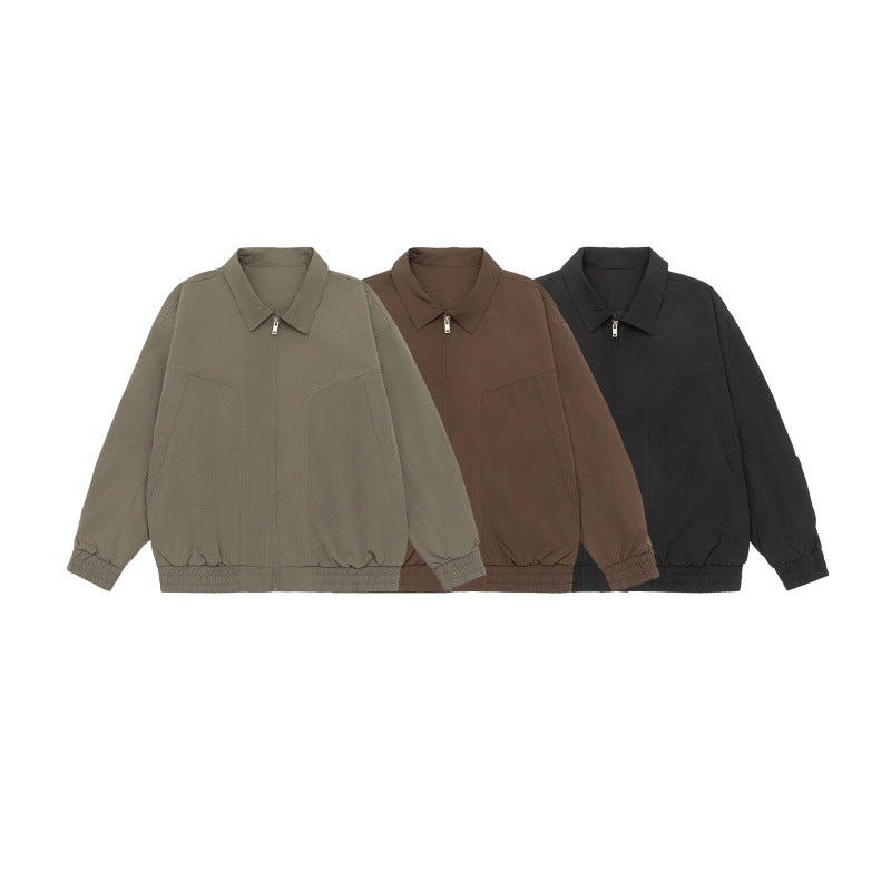 Solid Color Deconstructed Patchwork Basic Loose Versatile Workwear Jacket