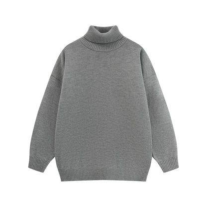 Solid Color Reversible High Neck Knit Sweater Pullover Base Layer