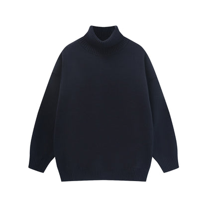 Solid Color Reversible High Neck Knit Sweater Pullover Base Layer